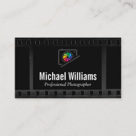 Cartão De Visita Logotipo colorido da lente da câmera | Fita