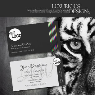 Cartão De Visita Logotipo colorido das Cinzas escuras e claras e ho