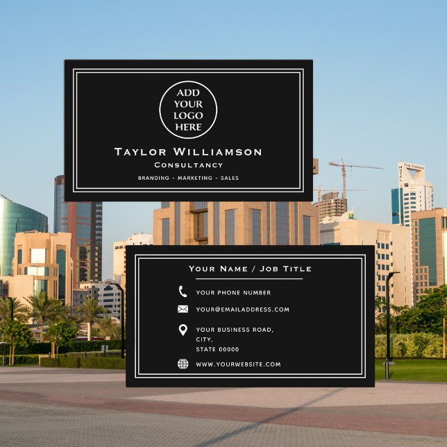 Cartão De Visita Logotipo comercial básico Empresa profissional (Criador carregado)