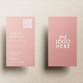 Cartão De Visita Logotipo comercial de script de código QR minimali