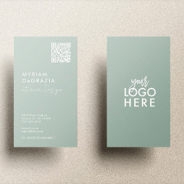 Cartão De Visita Logotipo comercial de script de código QR minimali