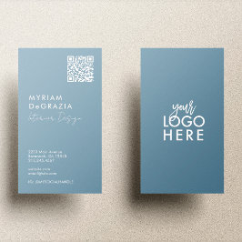Cartão De Visita Logotipo comercial de script de código QR minimali