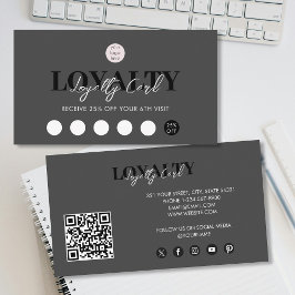Cartão De Visita Logotipo comercial do luxo preto Lealdade a código
