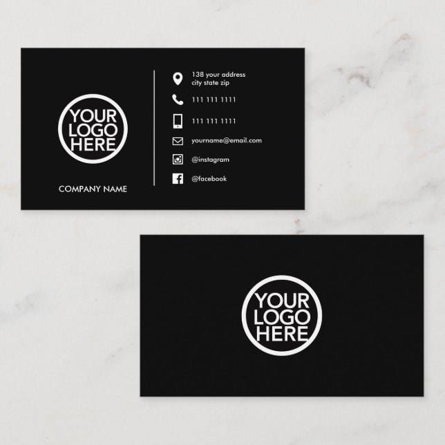 Cartão De Visita Logotipo comercial do Promocional personalizado (Frente/Verso)