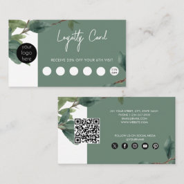 Cartão De Visita Logotipo comercial Eucalyptus Lealdade ao código Q
