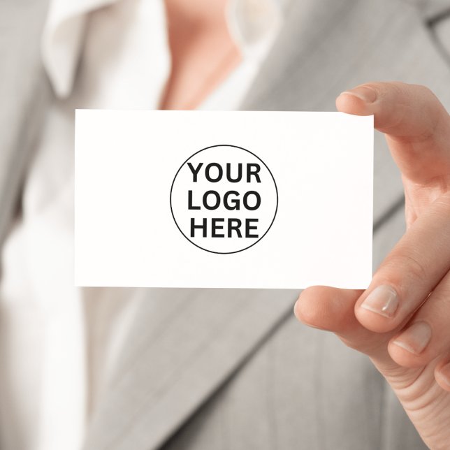 Cartão De Visita Logotipo comercial personalizado - preto clássico  (Criador carregado)