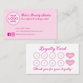 Cartão De Visita Logotipo comercial - Placa de fidelidade Rosa