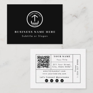 Cartão De Visita Logotipo comercial preto QR Código social Contato