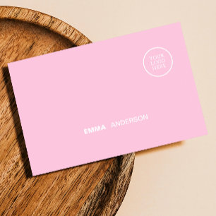 Cartão De Visita Logotipo comercial profissional - Cor-de-Qr rosa-n