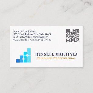 Cartão De Visita Logotipo Corporativo de Finanças Código QR