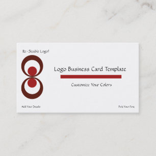 Cartão De Visita Logotipo corporativo em círculos - Logotipo vermel