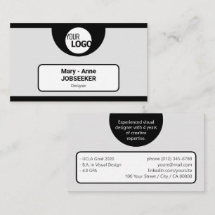 Cartão De Visita Logotipo Criativo de Buscador de Emprego em Quadro
