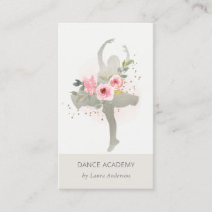 Cartão De Visita Logotipo da Academia de Dançarinas Florais Blush S