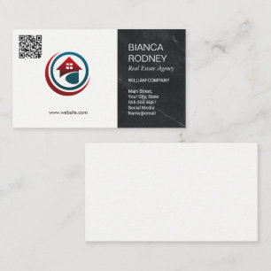 Cartão De Visita Logotipo da Agência Imobiliária   Código QR