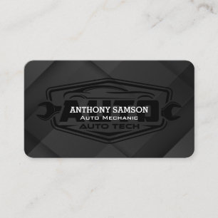Cartão De Visita Logotipo da Auto Tech Preto Elegante
