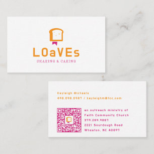 Cartão De Visita Logotipo da Bíblia do Pão   Ministério de Alimenta