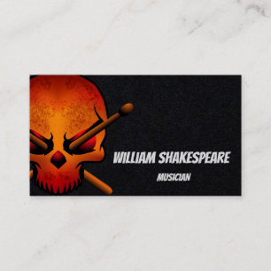 Cartão De Visita Logotipo da cabeça do crânio MUSICIAN