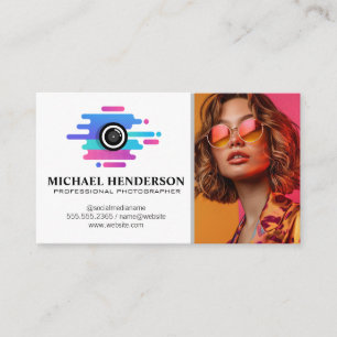 Cartão De Visita Logotipo da Câmera Artística Modelo de Óculos