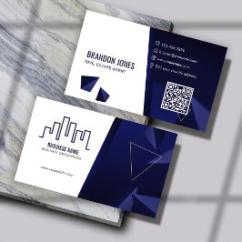 Cartão De Visita Logotipo da Casa Azul-Marinho, Corretor de Imóveis