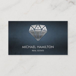 Cartão De Visita Logotipo da casa de diamante imobiliário profissio