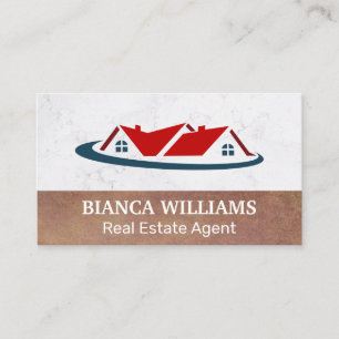Cartão De Visita Logotipo da Casa de Hipotecas Imóveis Marble