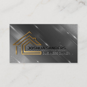 Cartão De Visita Logotipo da Casa Dourada moderna Imóveis