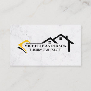 Cartão De Visita Logotipo da Casa  Fundo Marble