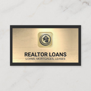 Cartão De Visita Logotipo da casa Fundo Metálico