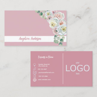 Cartão De Visita Logotipo da Companhia Floral de Cor de Água do San