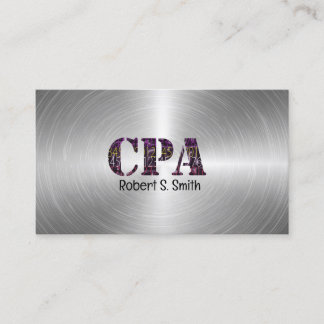 Cartão De Visita Logotipo da CPA Certified Public Account Silver