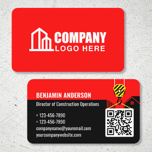 Cartão De Visita Logotipo da Empresa Código QR do Prestador de Serv