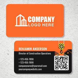 Cartão De Visita Logotipo da Empresa Código QR do Prestador de Serv
