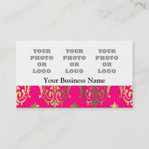 Cartão De Visita Logotipo da empresa, cor-de-rosa-claro e damascos
