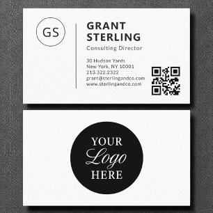 Cartão De Visita Logotipo da empresa de código QR profissional míni