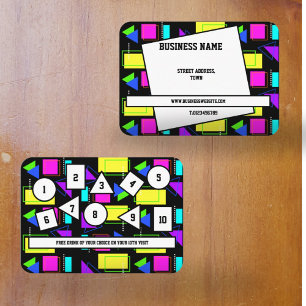 CARTÃO DE VISITA LOGOTIPO DA EMPRESA DE PADRÕES DE FORMA RETRO 80S