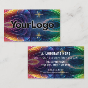 Cartão De Visita Logotipo da Empresa de Reiki da Galáxia de Explosã