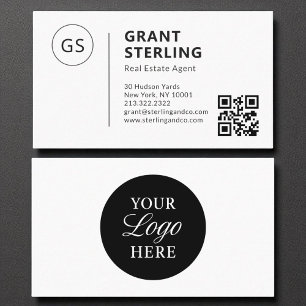 Cartão De Visita Logotipo da empresa do agente imobiliário QR Code