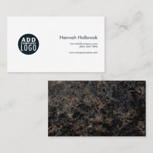 Cartão De Visita Logotipo da empresa marble Professional Elegante
