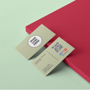 Cartão De Visita Logotipo da empresa Mídia social Sage de código QR