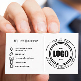 Cartão De Visita Logotipo da empresa personalizado preto e branco