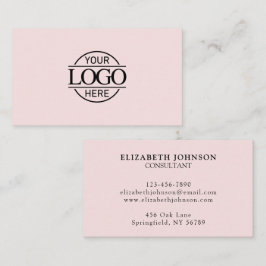 Cartão De Visita Logotipo da empresa rosa Blush Profissional Simple