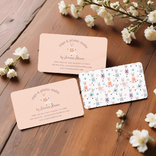 Cartão De Visita Logotipo da empresa Yoga Lhamas & Pilates Malhaç