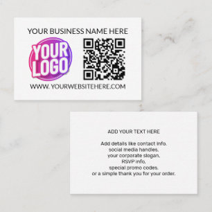 Cartão De Visita Logotipo da Equipe da Empresa & Código QR & Texto