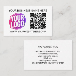 Cartão De Visita Logotipo da Equipe da Sua Empresa & Código QR e Te