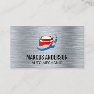 Cartão De Visita Logotipo da Estrada da Car Wrench  Fundo Com Casca