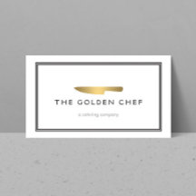 Logotipo da faca do Chef Dourado para restauração
