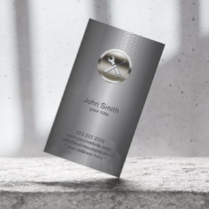 Cartão De Visita Logotipo da ferramenta de reparo Metal Handyman Pl