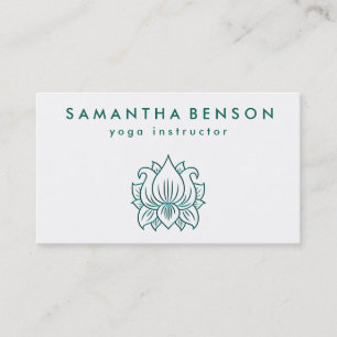 Cartão De Visita Logotipo da Flor Elegante Lotus Yoga