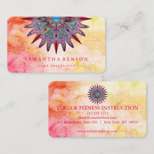 Cartão De Visita Logotipo da Flor Elegante Lotus Yoga