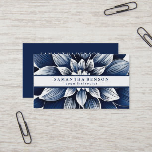 Cartão De Visita Logotipo da Flor Elegante Lotus Yoga